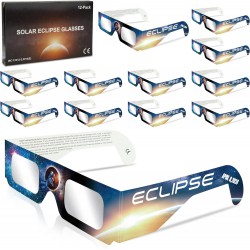 Solar Eclipse Glasses 12 Pack Solar Eclipse Glasses for Direct Sun Viewing
